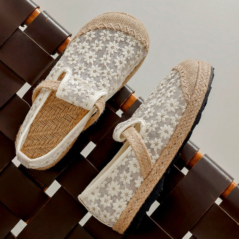 Women'S Shoes Vegan - Yazlık Kadın Günlük Keten El Yapımı