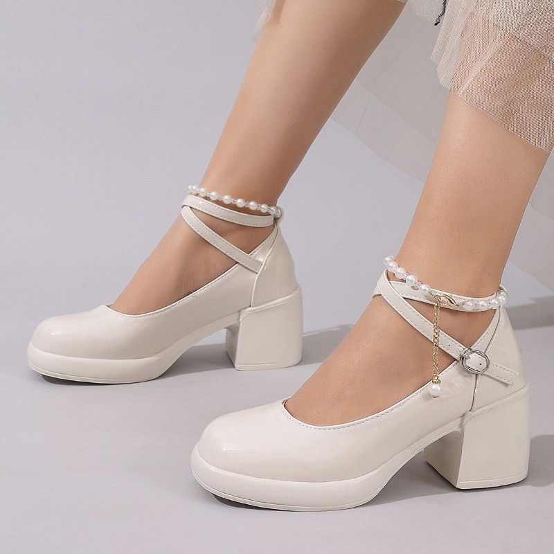Mary Jane Shoes - Yeni Kadın Pompaları Ayakkabı Moda Çapraz