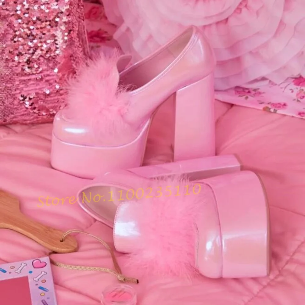Women'S Shoes Vegan - Pembe Pom platformu loafer ayakkabılar kadın