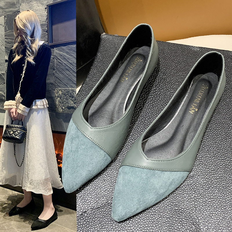 Women Shoes Black - Kadınlar için düz siyah deri ayakkabılar
