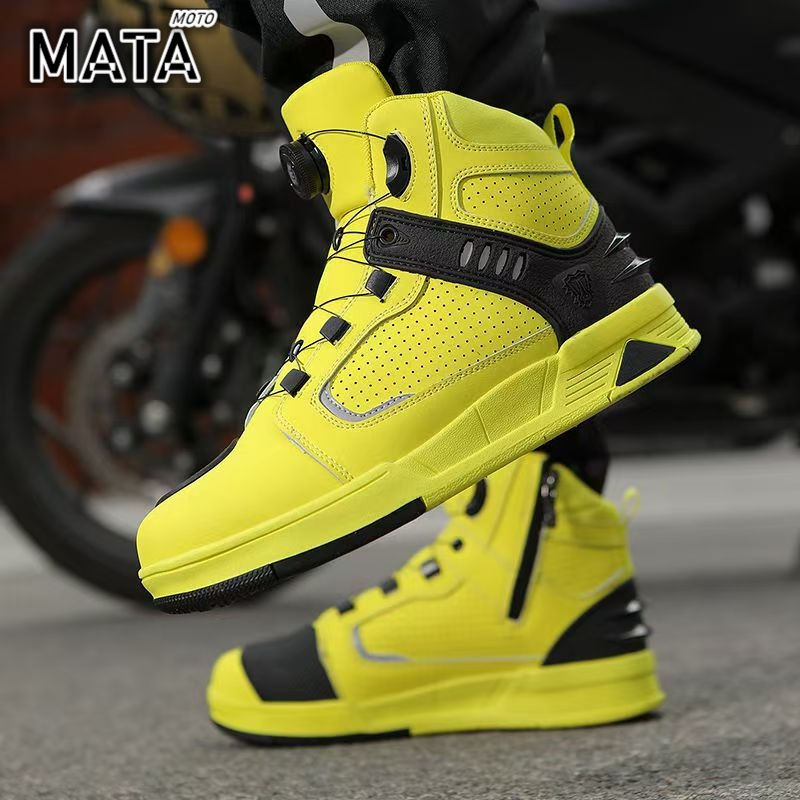 Suede Ankle Boot - Sıcak motosiklet botları erkek motorcu ayakkabıları