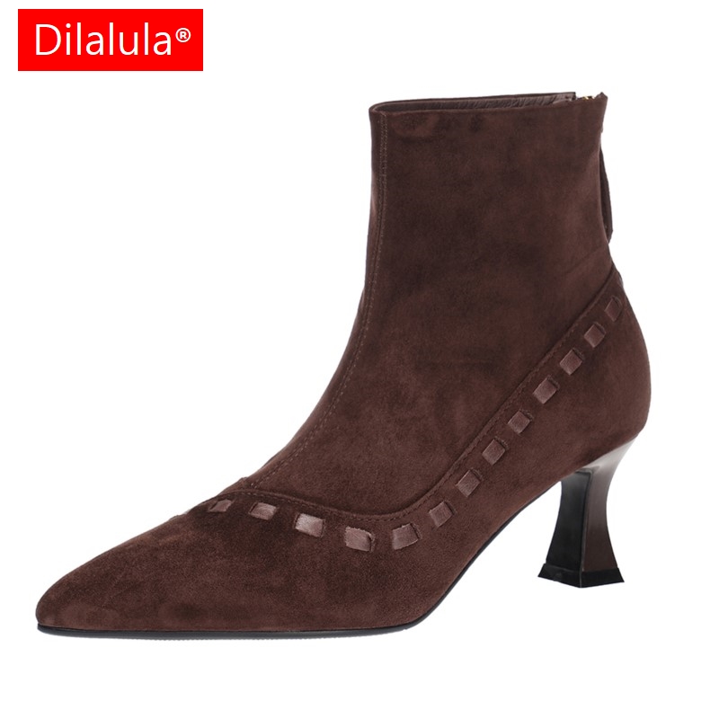 Suede Ankle Boot - Dilalula 2026 Zarif Gerçek Süet Kadın
