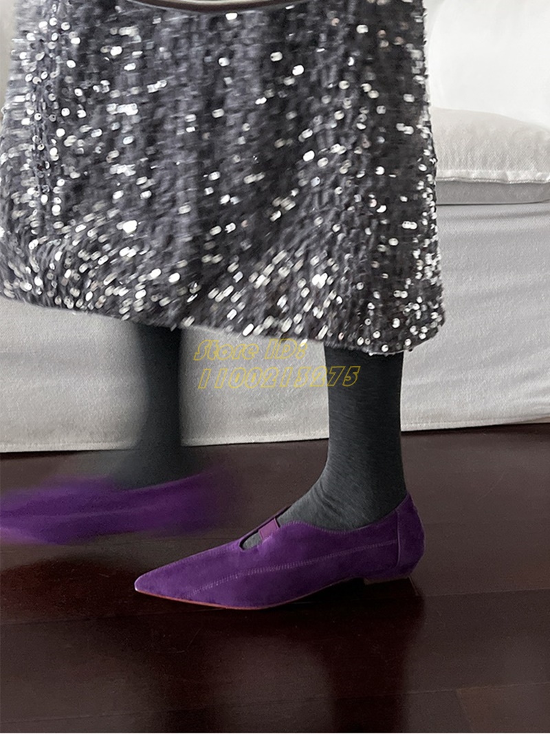 Mor Süet Sivri Burunlu Babetle - Women Shoes Winter incelemesi ve fiyatı