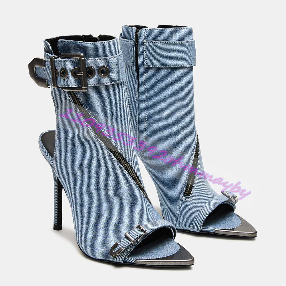 Yaz Mavi Denim Sivri Burunlu K - Suede Ankle Boot incelemesi ve fiyatı